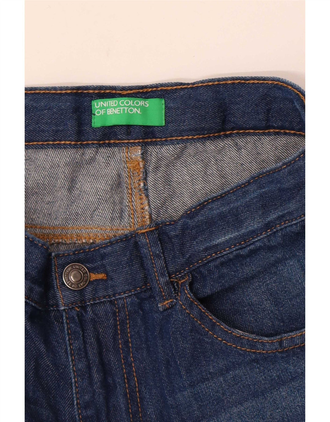 Jeans dritti con grafica Benetton da donna W26 L26 Blu