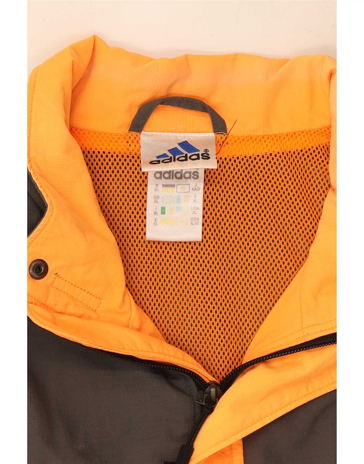 Giacca antipioggia da uomo Adidas UK 42 XL Arancione Colourblock Poliestere
