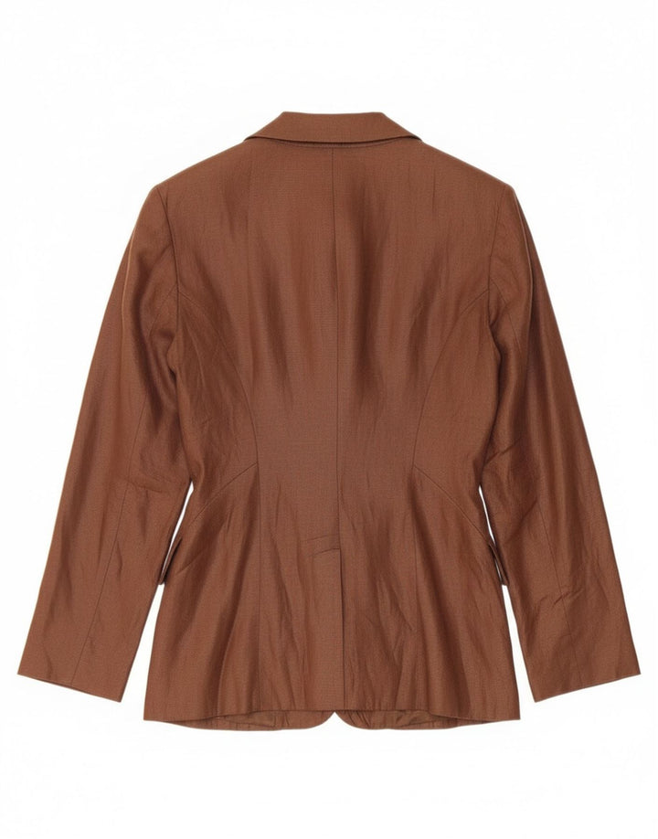 Giacca blazer vintage da donna a 3 bottoni UK 10 piccola marrone