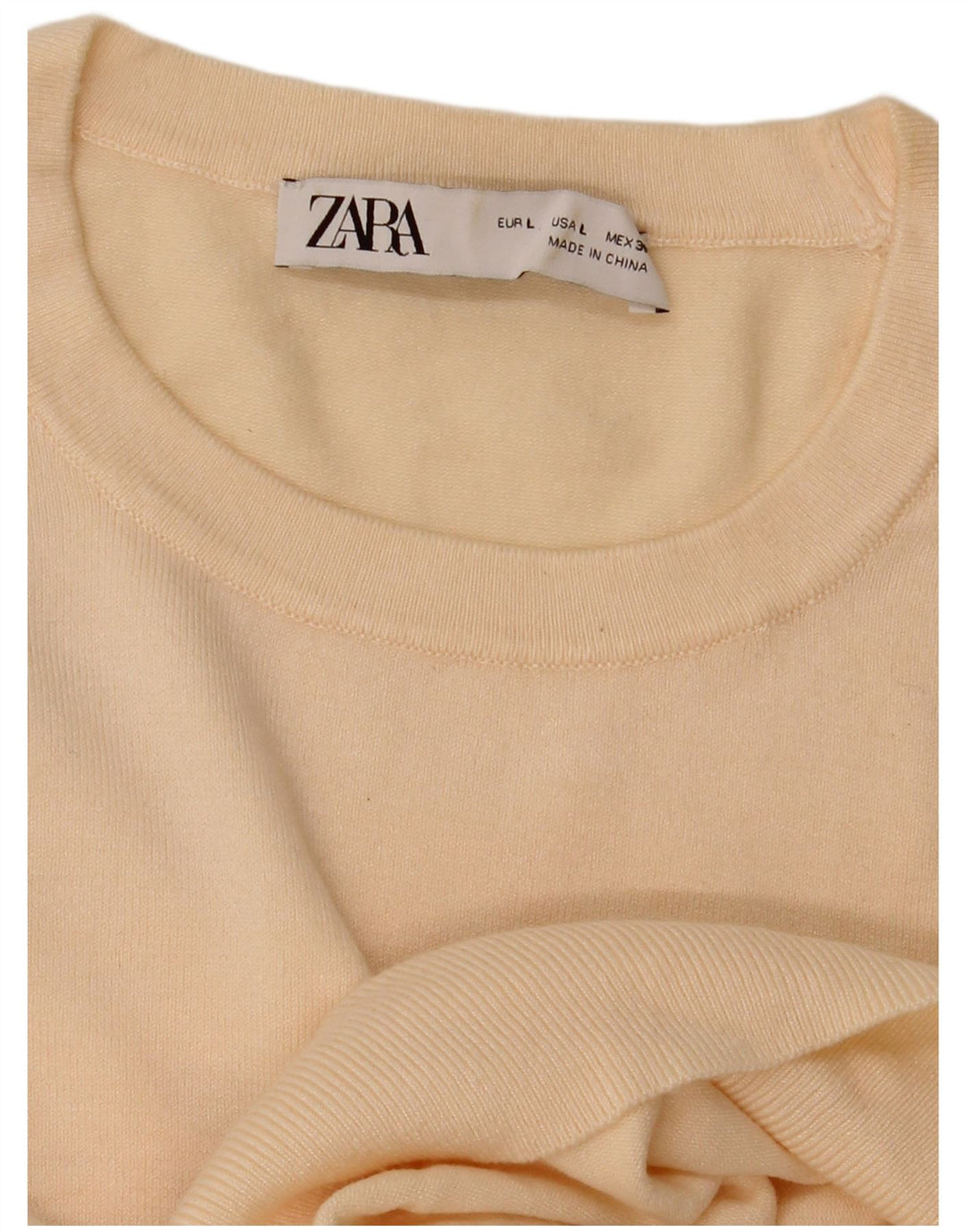 Maglione maglione girocollo da donna Zara UK 14 grande bianco sporco