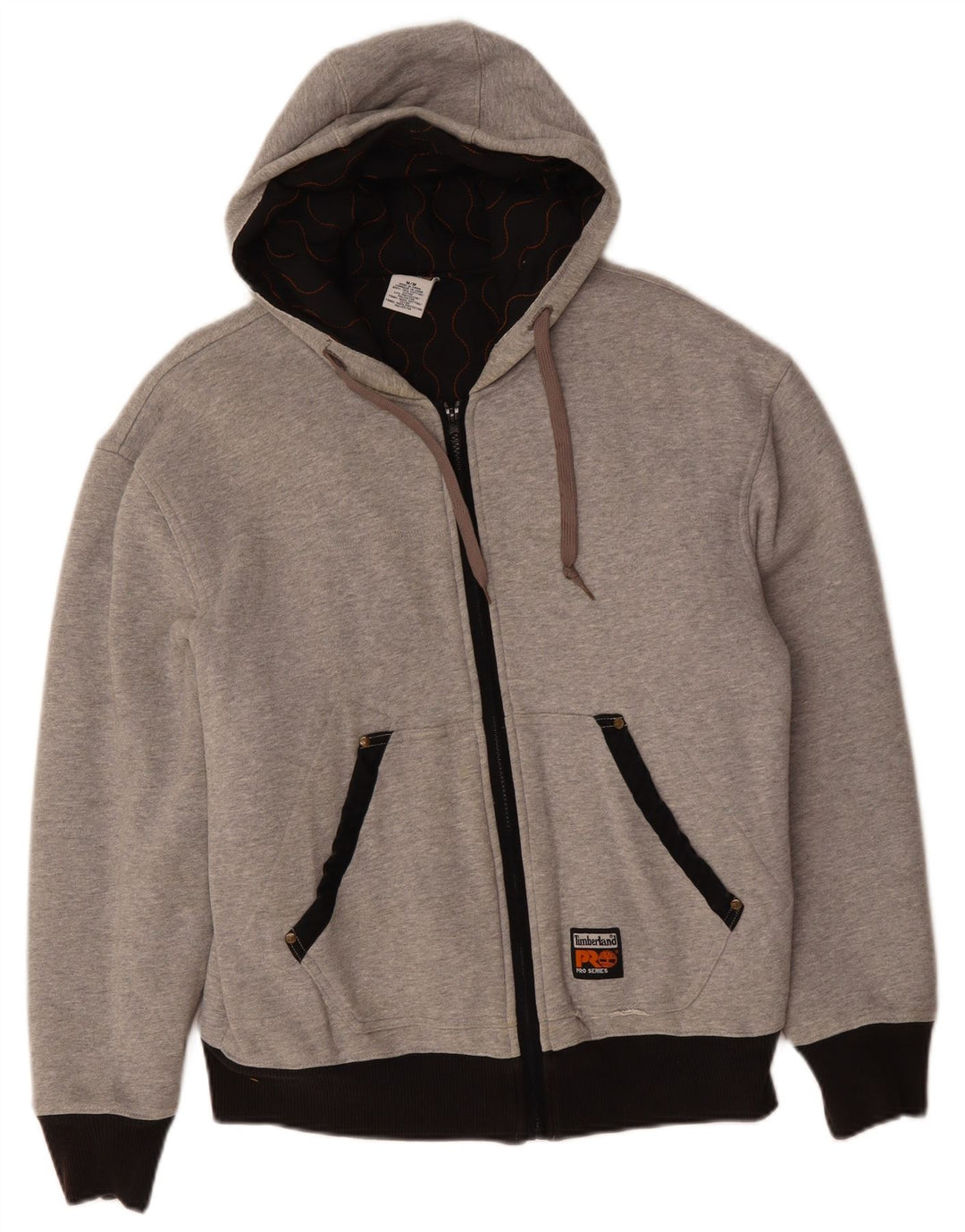 TIMBERLAND Maglione con cappuccio e zip da uomo in cotone color block grigio medio