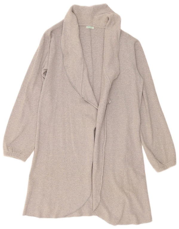 Maglione cardigan aperto lungo da donna Benetton UK 14 Grigio medio