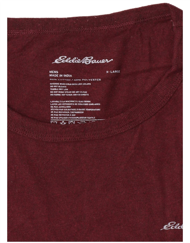 T-shirt da uomo Eddie Bauer Top XL in cotone bordeaux