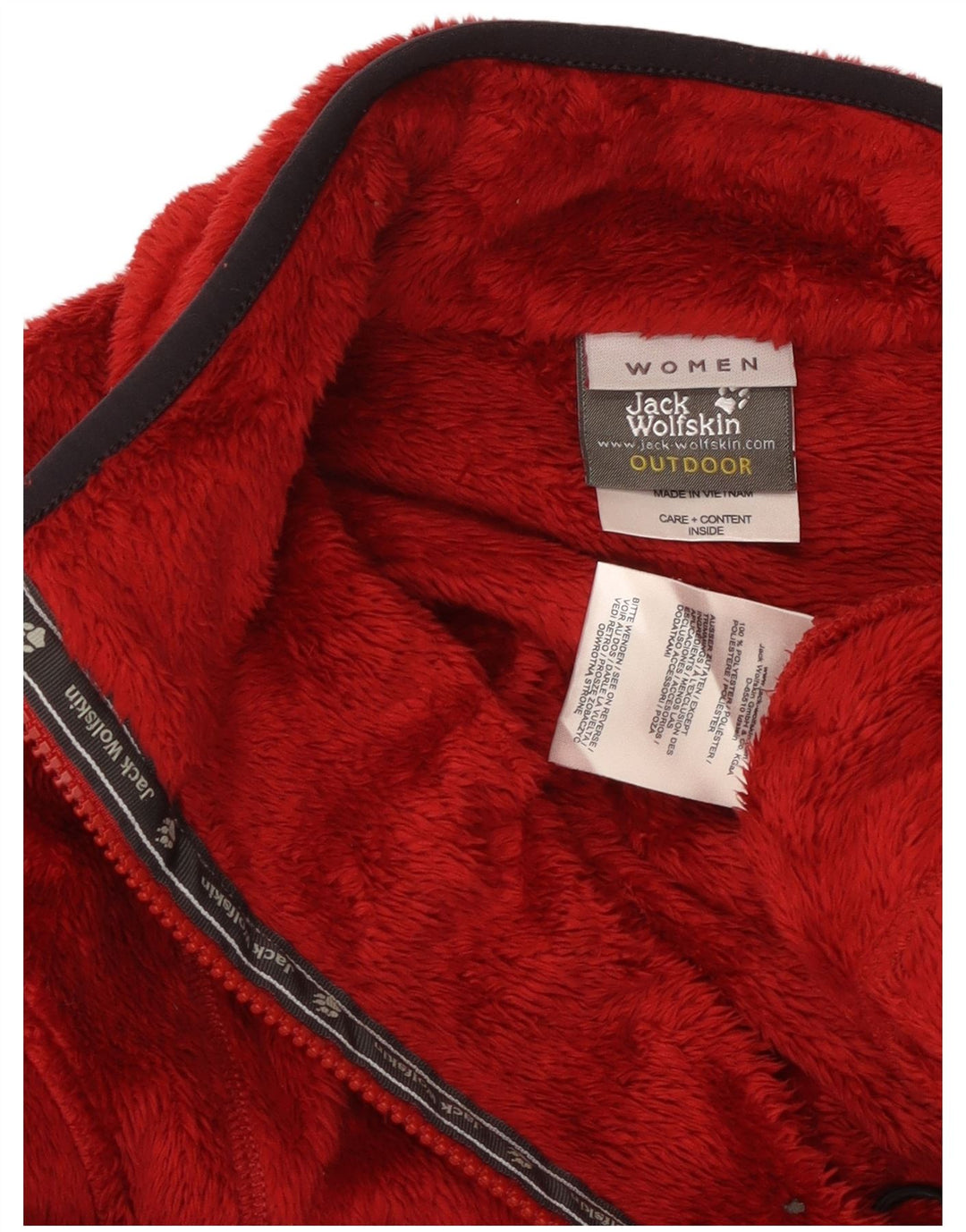 JACK WOLFSKIN Womens Fleece Jacket UK 14 Medium Red Polyester