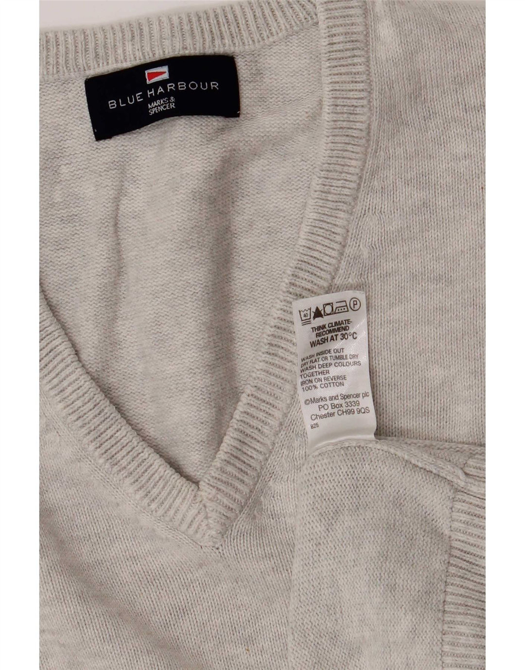 Canotta da uomo Marks & Spencer blu Harbour Vest grande cotone grigio