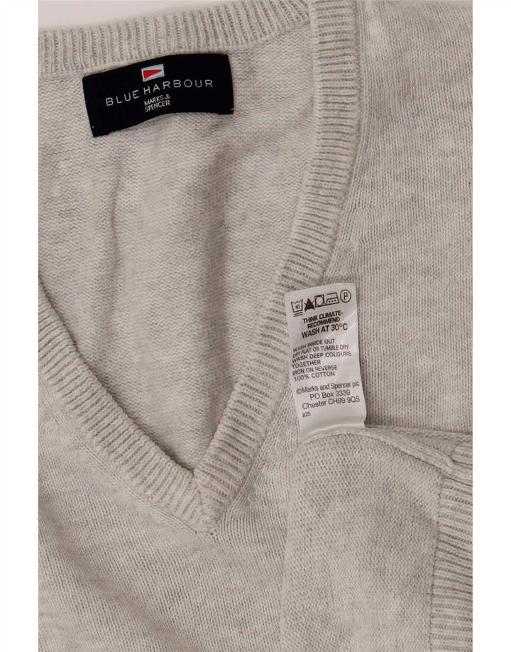 Canotta da uomo Marks & Spencer blu Harbour Vest grande cotone grigio