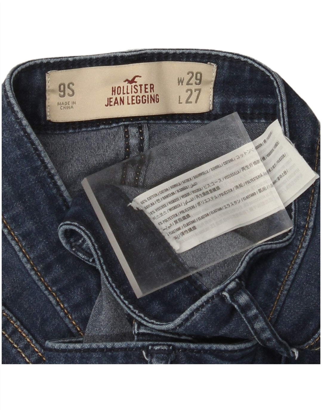 Jeans legging da donna HOLLISTER US 9 medio W29 L27 cotone blu