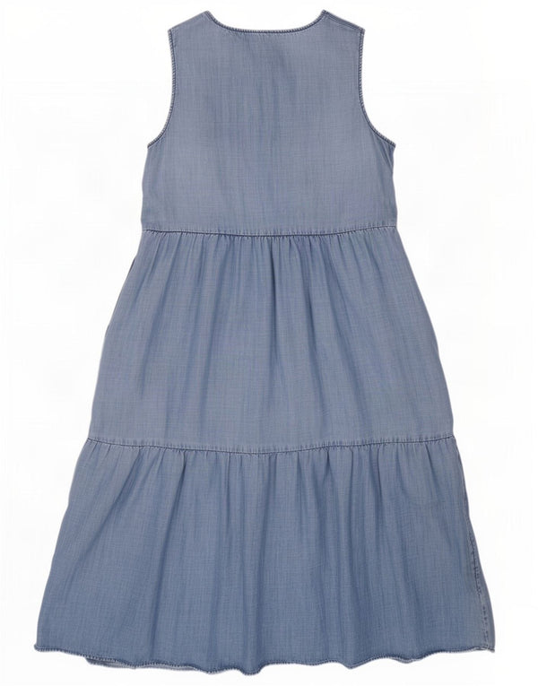 Abito a strati senza maniche da donna Marks & Spencer UK 16 Tencel grande blu