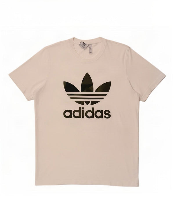 T-shirt grafica da uomo Adidas Top grande in cotone bianco