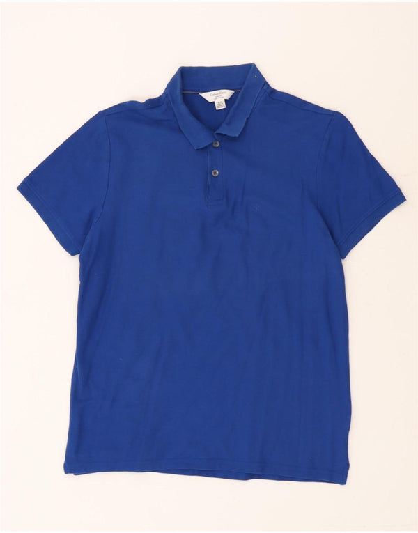 Polo da uomo Body Fit Calvin Klein piccola in cotone blu