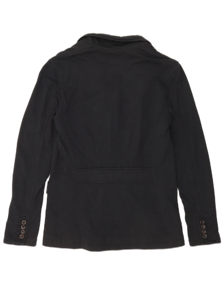 Giacca blazer a 3 bottoni da donna Ralph Lauren US 6 cotone nero medio