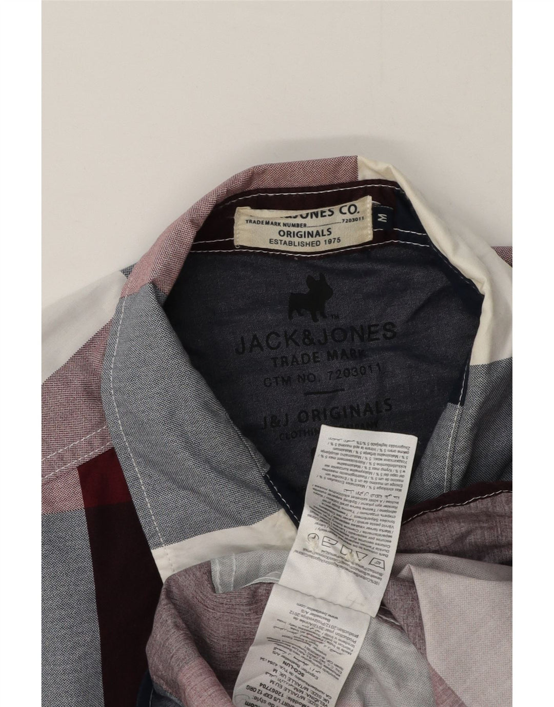 Camicia da uomo Jack & Jones in cotone a quadretti bordeaux medio