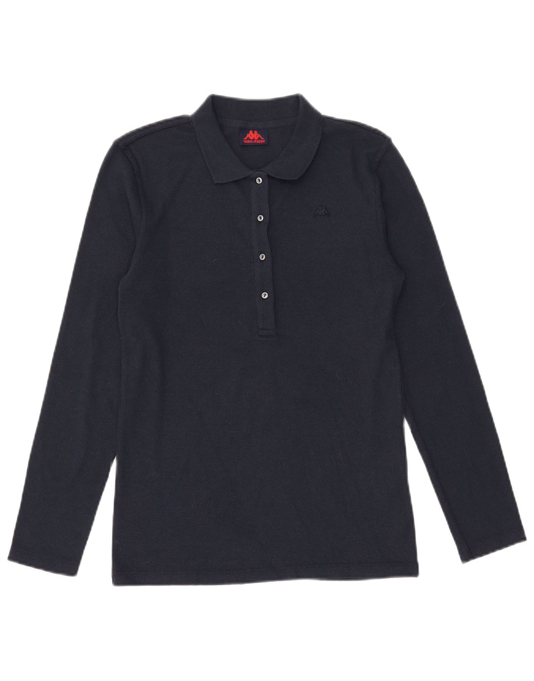 Top Kappa da donna a maniche lunghe UK 12 medio blu navy in cotone