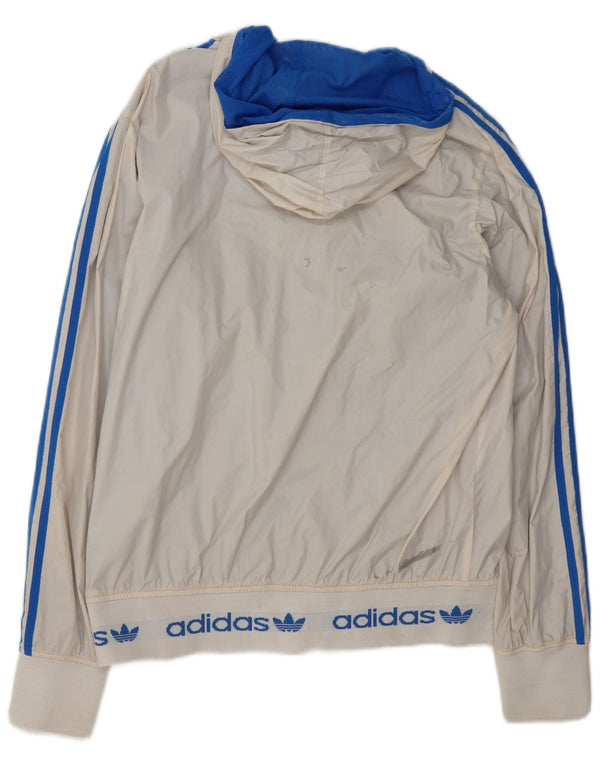Giacca reversibile con cappuccio grafico da uomo Adidas UK 38 Medium White Colourblock