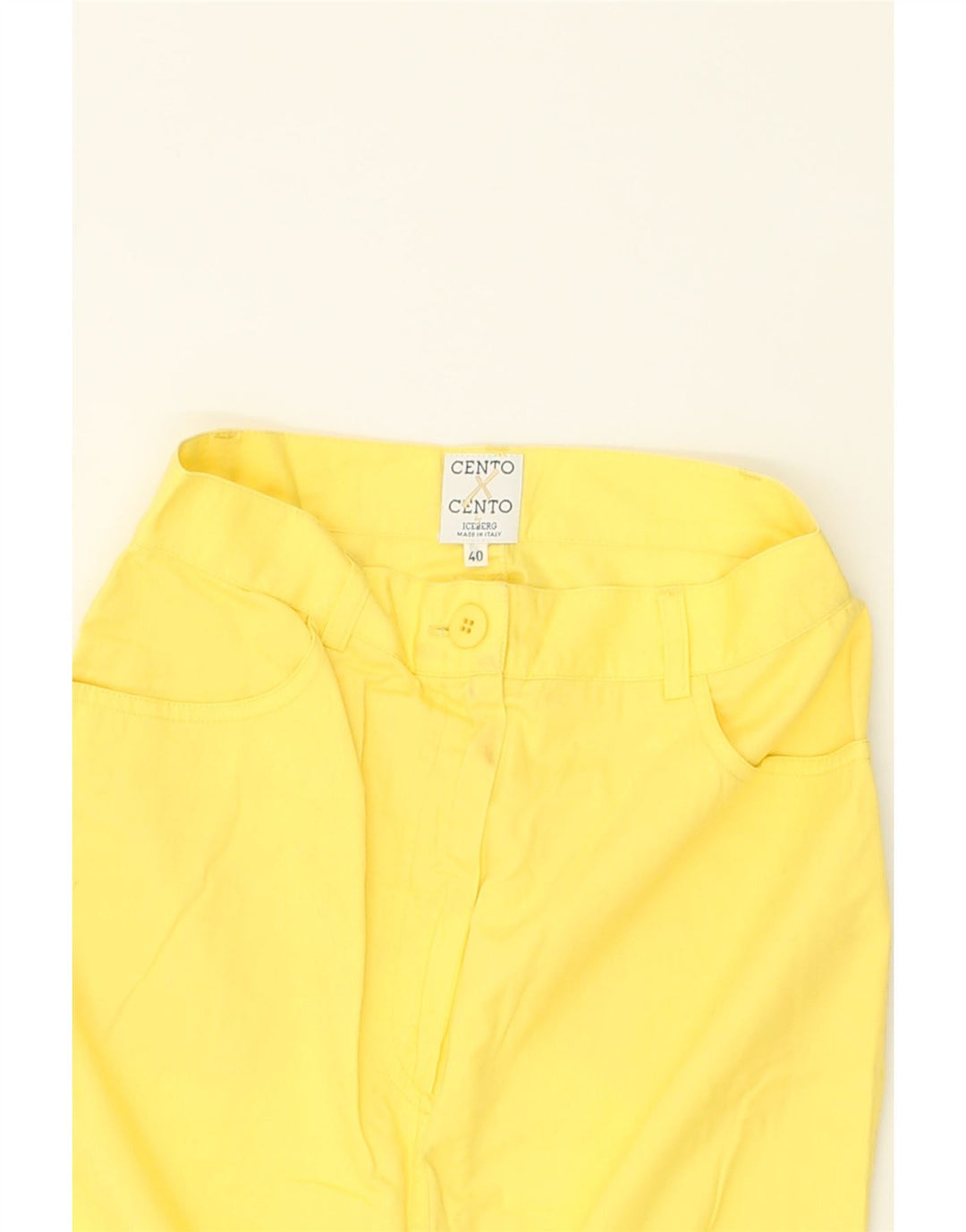 ICEBERG Womens Straight Skirt IT 40 Small W24 Yellow Cotton | Vintage Iceberg | Thrift | Second-Hand Iceberg | Used Clothing | Messina Hembry 