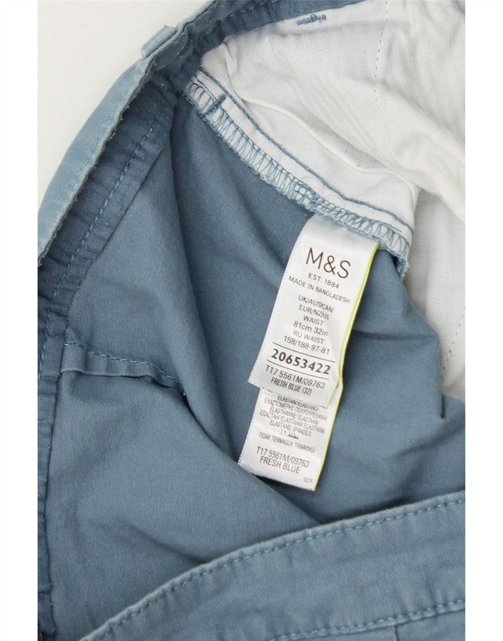Pantaloncini chino da uomo Marks & Spencer W32 cotone blu medio