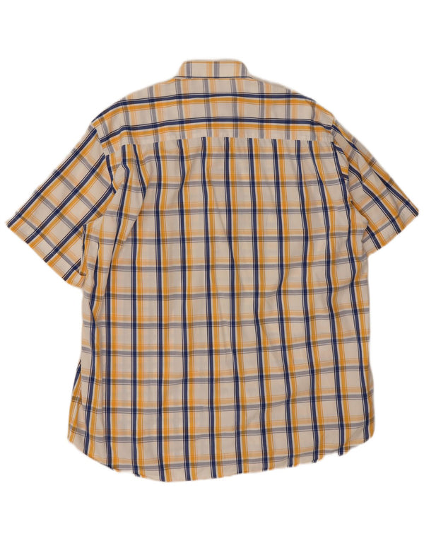 Paul & Shark Camicia a maniche corte da yachting da uomo taglia 43 17 XL a quadri gialli