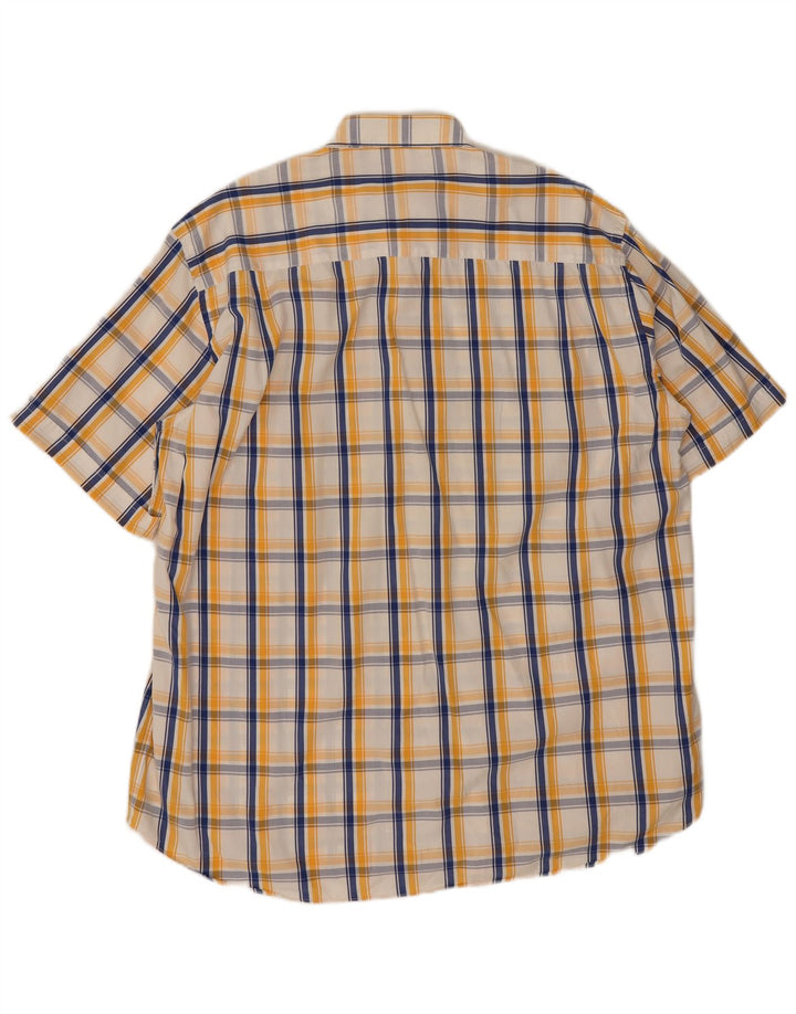 Paul & Shark Camicia a maniche corte da yachting da uomo taglia 43 17 XL a quadri gialli
