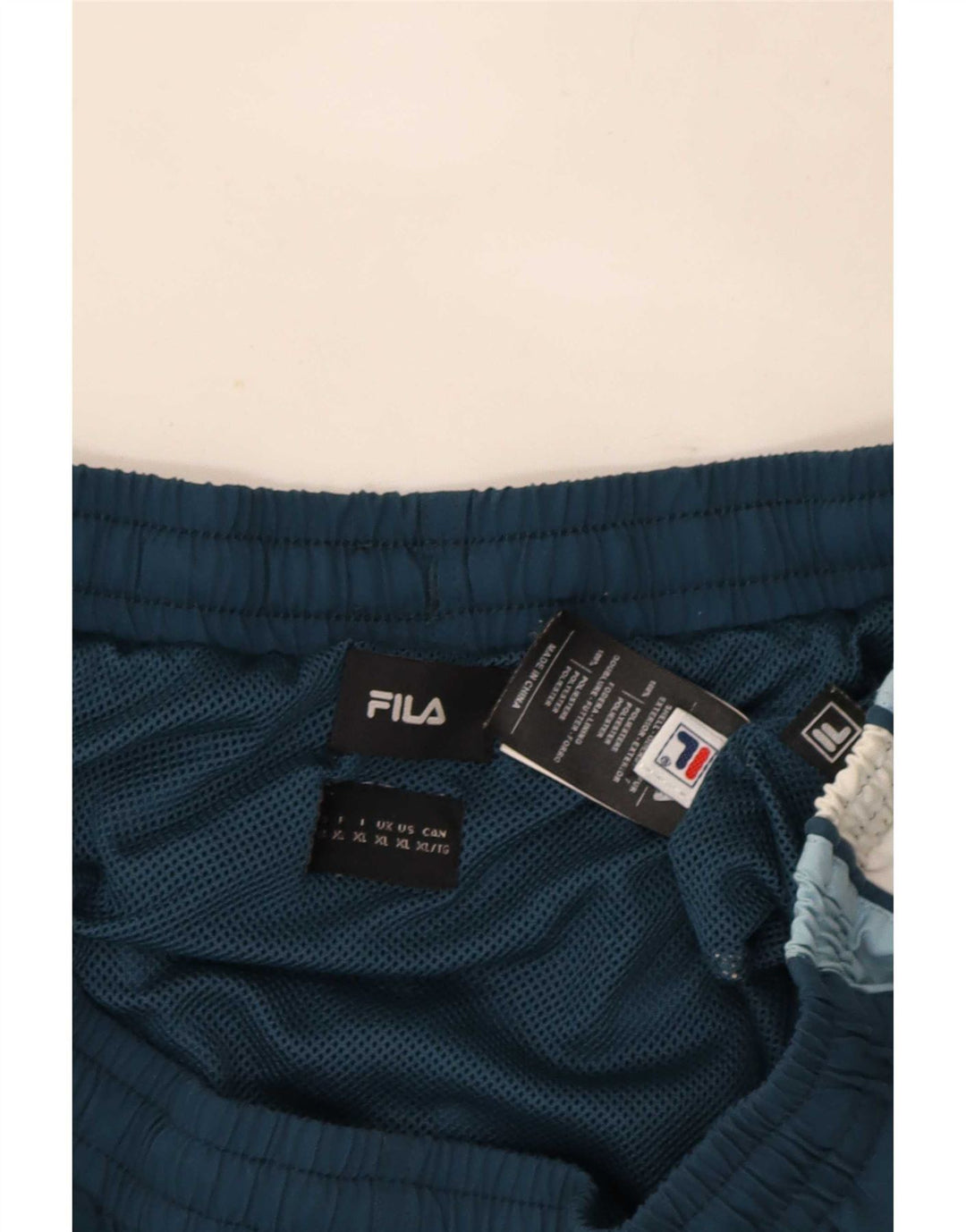 Pantaloncini sportivi grafici da uomo Fila XL poliestere color block blu navy