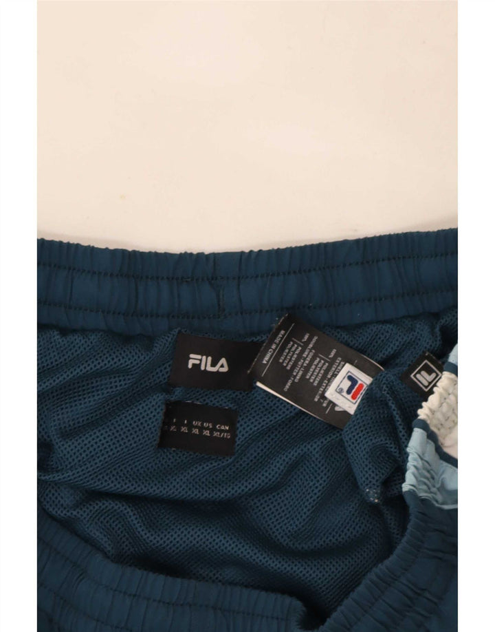 Pantaloncini sportivi grafici da uomo Fila XL poliestere color block blu navy