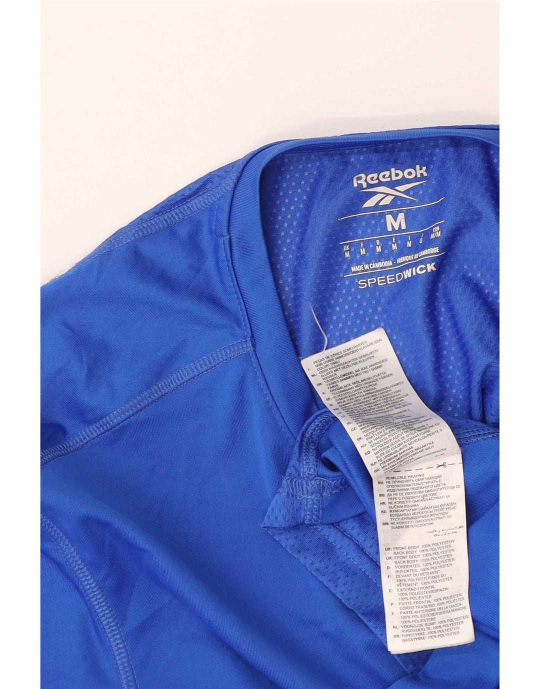 T-shirt Reebok da uomo Top blu medio in poliestere