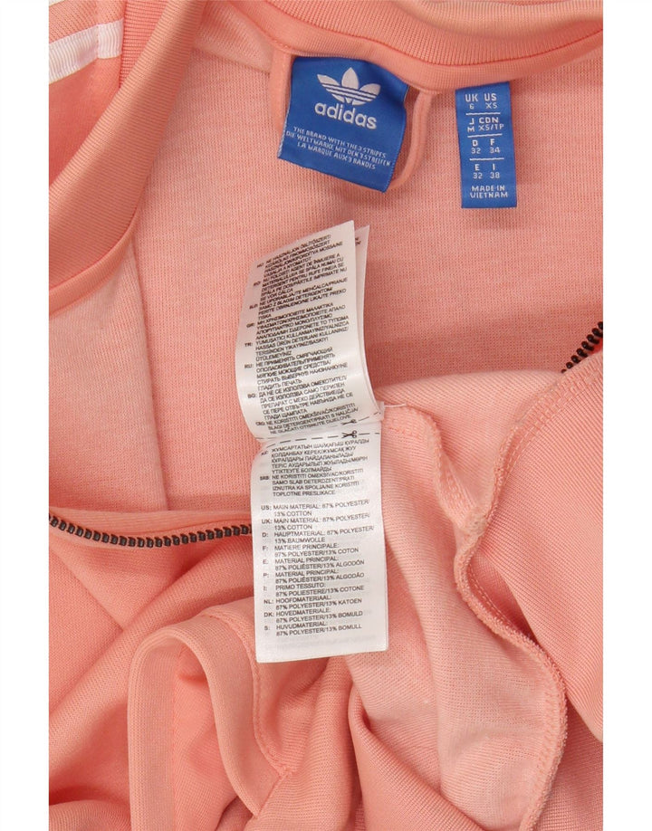 Giacca da ginnastica grafica da donna Adidas UK 6 XS arancione poliestere