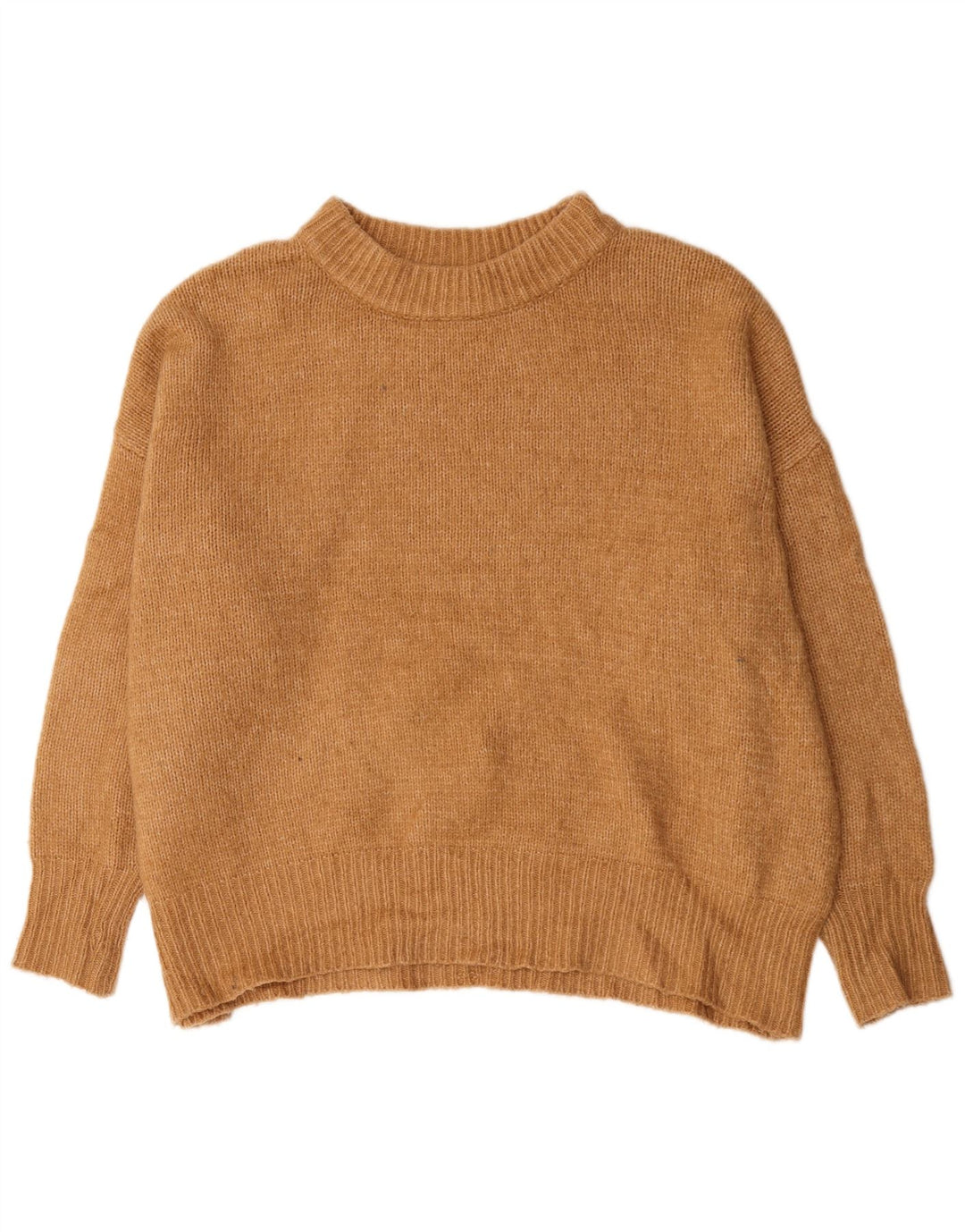 Maglione maglione oversize con collo dolcevita da donna Zara UK 10 piccolo acrilico beige