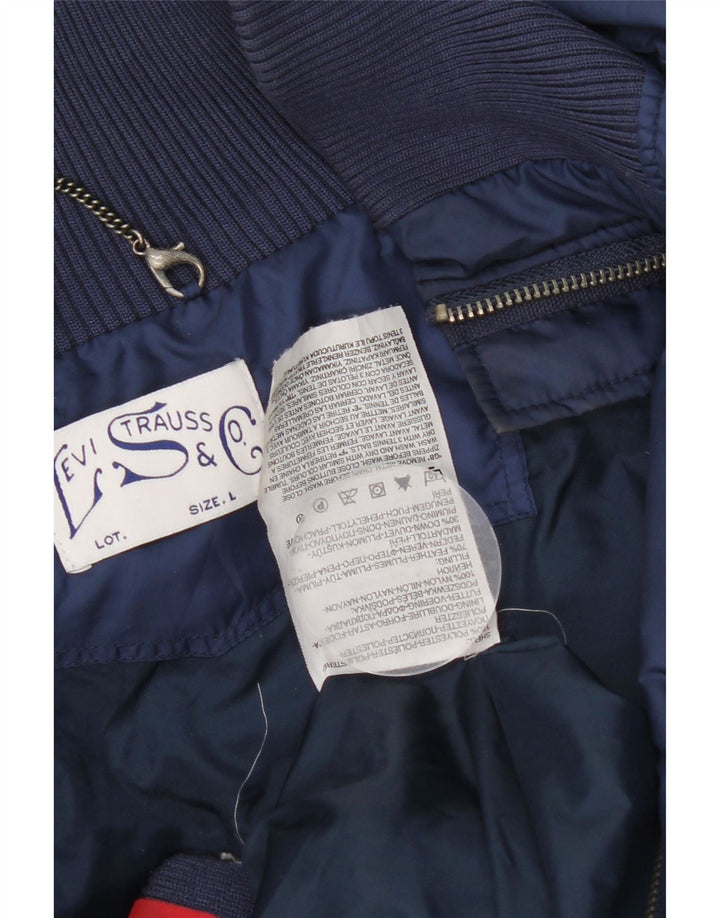 Giacca imbottita da donna Levi's UK 16 grande poliestere blu navy