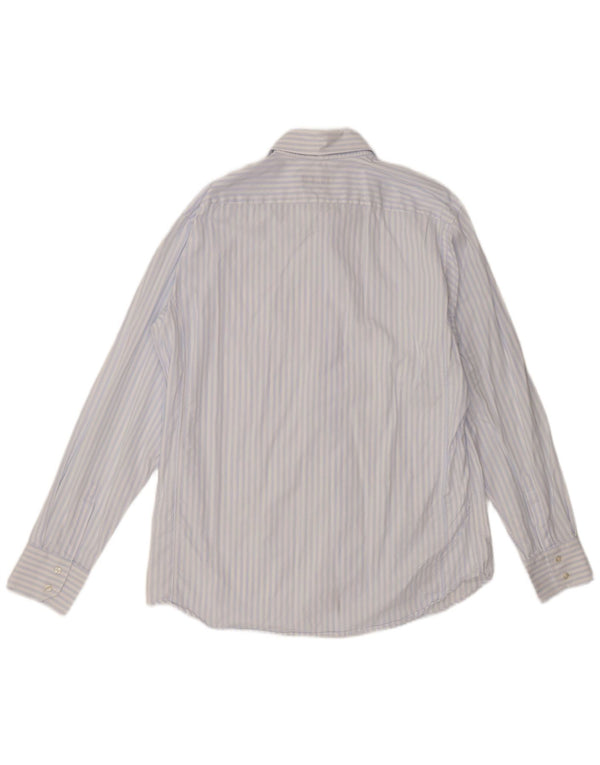 Camicia da uomo Hugo Boss taglia 44 17 1/2 XL cotone gessato blu