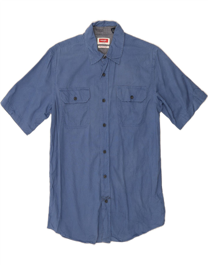WRANGLER Mens Flex for Comfort Short Sleeve Shirt Small Blue Cotton Vintage Wrangler and Second-Hand Wrangler from Messina Hembry 