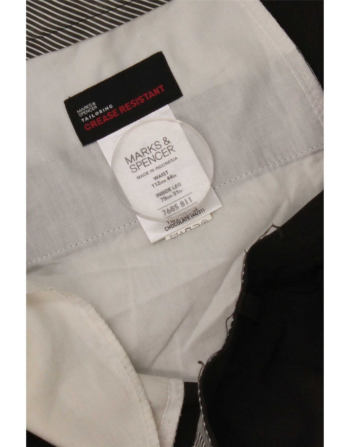 Pantaloni da abito con pegging da uomo Marks & Spencer W44 L31 poliestere marrone