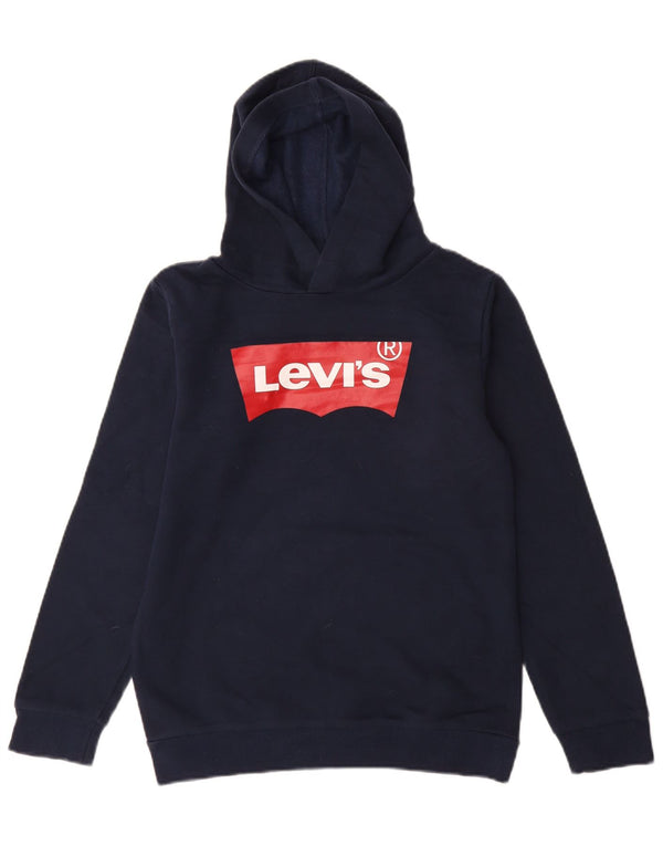 Maglione con cappuccio grafico per ragazze Levi's 13-14 anni XL in cotone blu navy