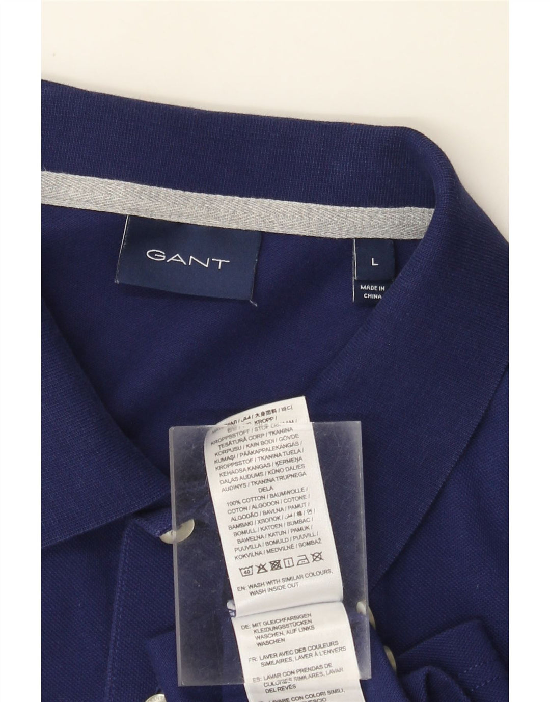 Polo grafica da uomo Gant grande in cotone blu navy