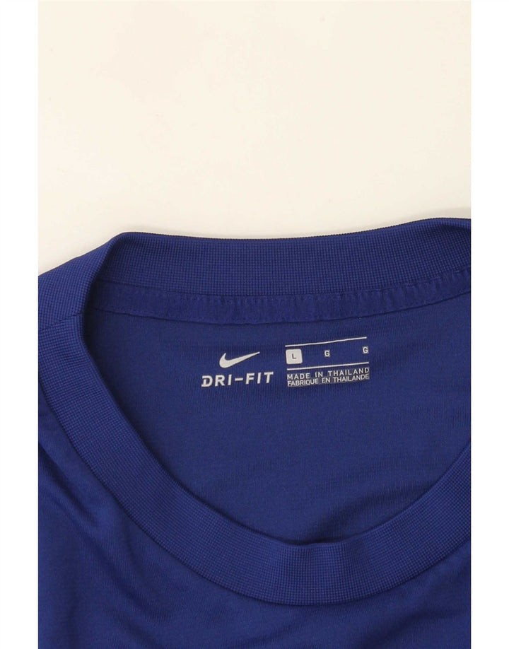 T-shirt grafica Nike Dri Fit da uomo, grande, color block blu