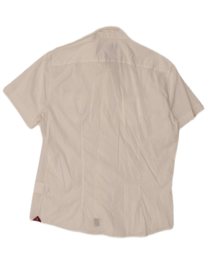 Camicia Uomo Trussardi Jeans Manica Corta Large Bianca in Cotone