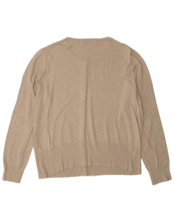 Maglione cardigan da donna Marks & Spencer UK 20 2XL Viscosa beige