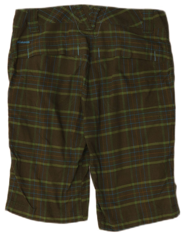 Pantaloncini cargo Columbia Omni-Shade da donna US 8 Medium W32 Khaki Check