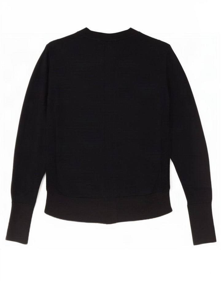 Maglione maglione da donna con collo dolcevita Jigsaw UK 12 Lana nera media