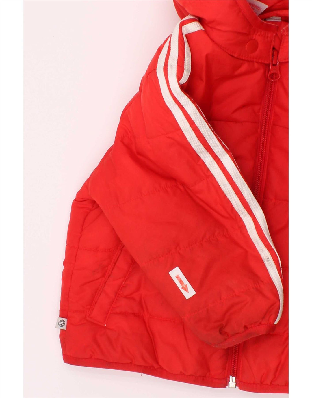 Giacca imbottita con cappuccio Adidas da bambino 9-12 mesi in poliestere rosso