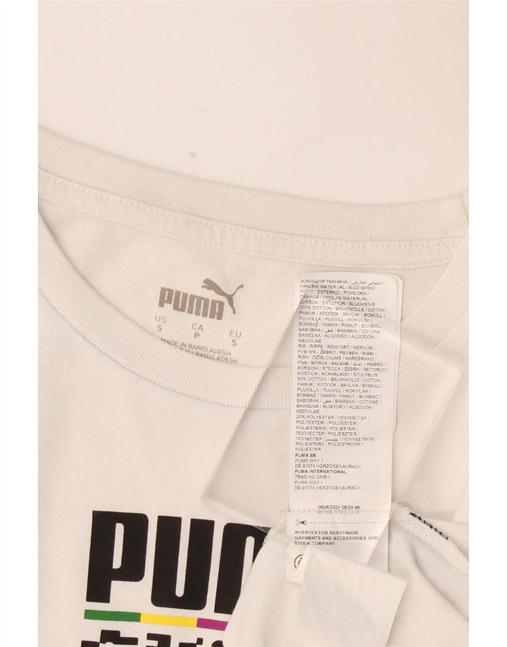 T-shirt grafica da uomo PUMA Top Small in cotone bianco