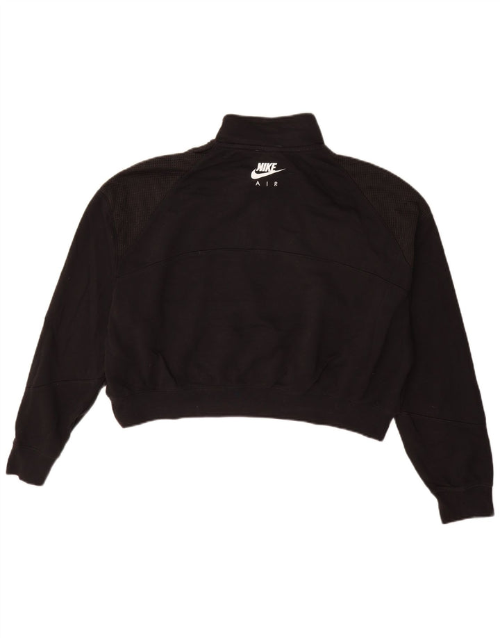Felpa Nike da donna oversize con collo corto e zip, maglione UK 16 grande nera