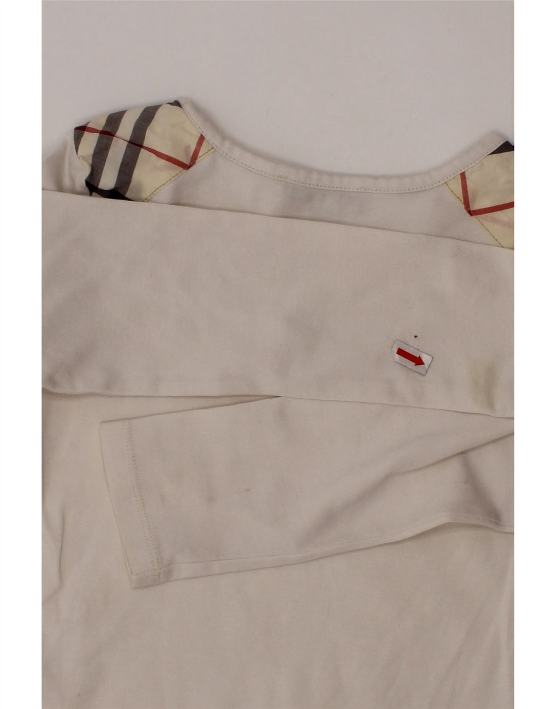 BURBERRY Top Bambina Manica Lunga 5-6 Anni Bianco a quadri