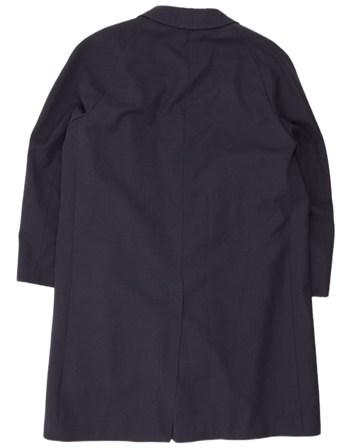 Trench da uomo vintage UK 40 grande blu navy
