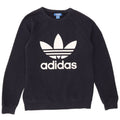 Felpa grafica da uomo Adidas piccola in cotone blu navy