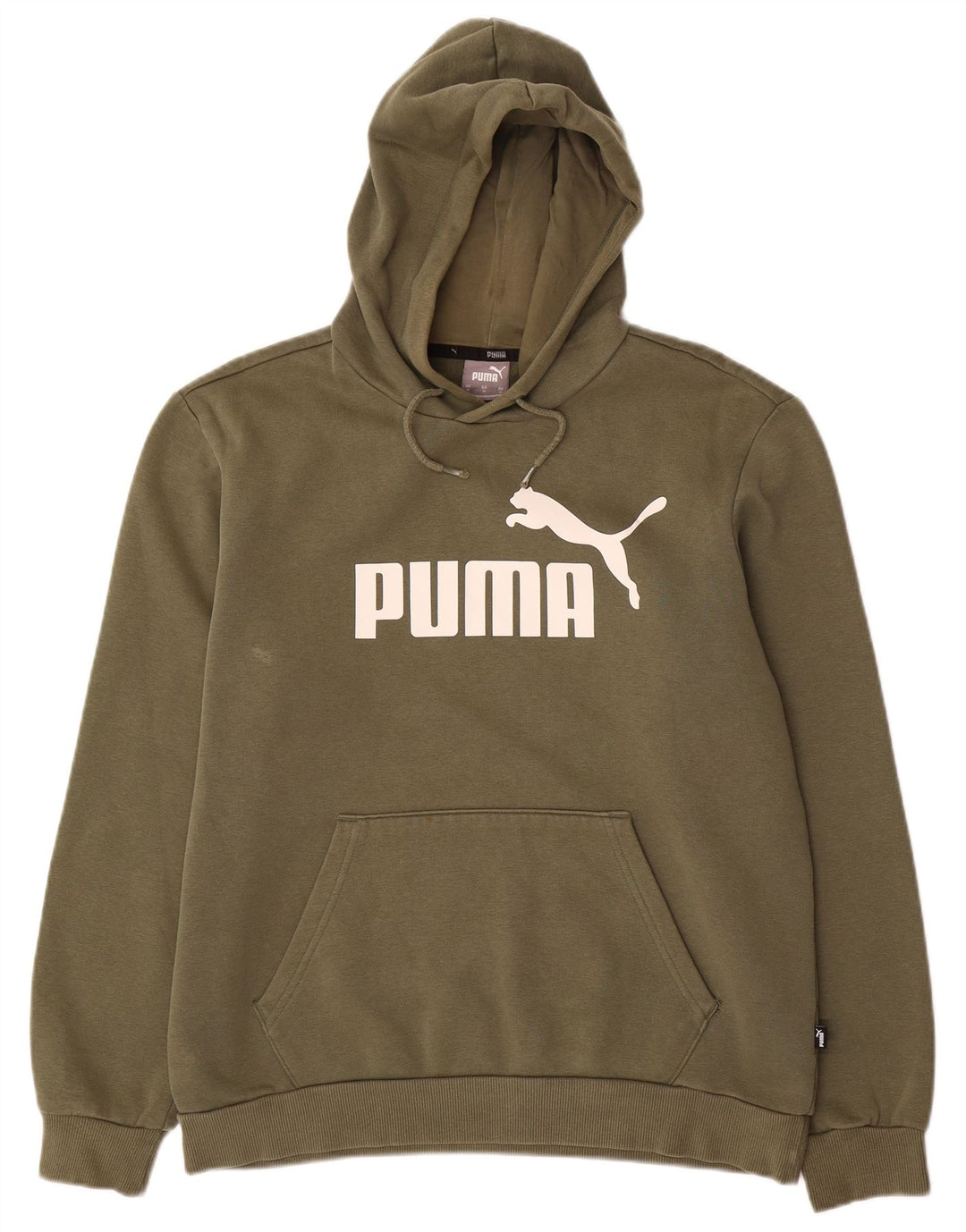 Felpa con cappuccio grafica da uomo Puma, cotone medio kaki