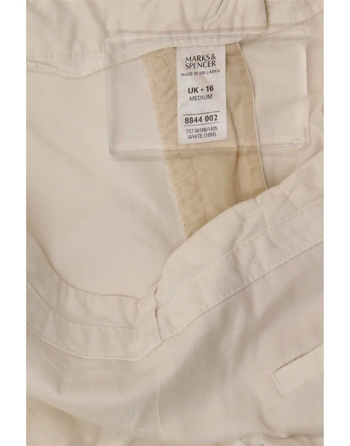 Bermuda da donna Marks & Spencer UK 16 Large W36 Cotone bianco
