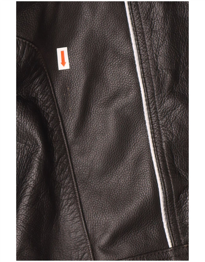 Giacca da pilota in pelle da uomo VINTAGE UK 46 3XL Pelle nera
