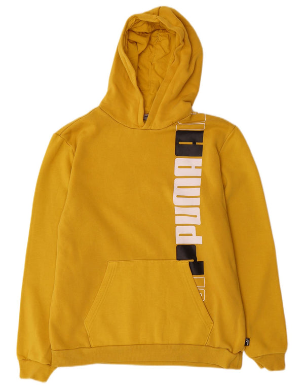 Felpa con cappuccio grafica da ragazzo Puma 15-16 anni in cotone giallo