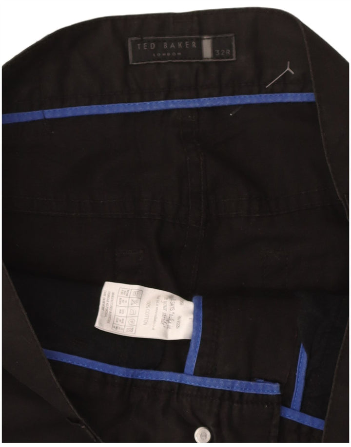 TED BAKER Mens Straight Casual Trousers W32 L30  Black Cotton