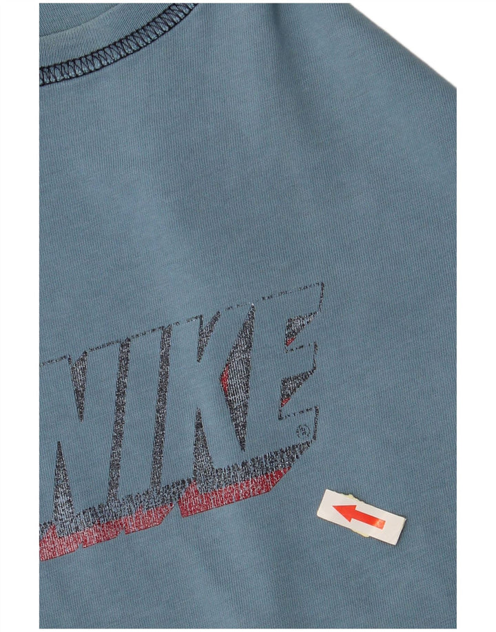 T-shirt grafica da uomo NIKE Top UK 39/41 cotone blu medio